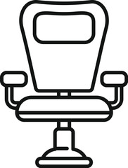 Poster - Simple line icon of a barber chair, typically found in hair salons for haircuts and styling