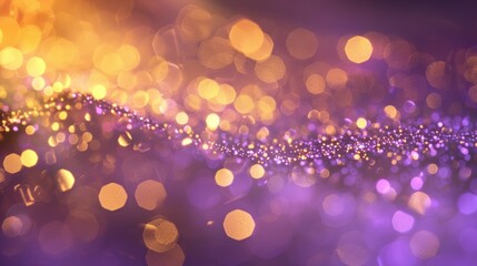 Poster - Luxurious gold row with light purple bokeh, elegant and soft glow