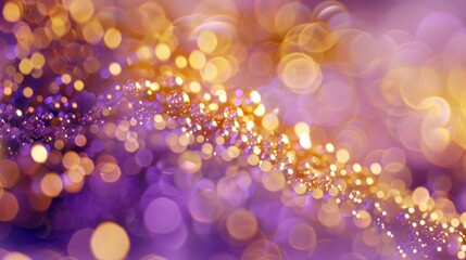 Poster - Luxurious gold row with light purple bokeh, elegant and soft glow