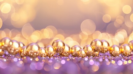 Poster - Luxurious gold row with light purple bokeh, elegant and soft glow
