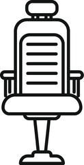 Poster - black outline icon of a comfortable office chair with a headrest, perfect for web design projects