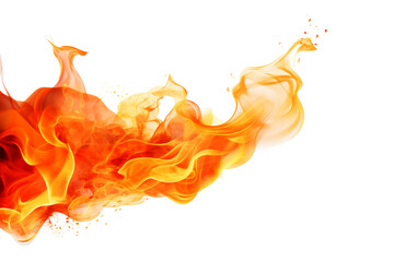 Fototapete - Swirling fire flames with bright sparks Isolated on white background