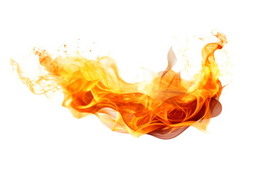 Fototapete - Swirling fire flames with bright sparks Isolated on white background