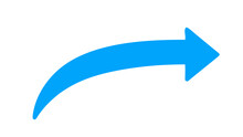 a blue arrow pointing to the right. The arrow has a slight curve, giving it a dynamic appearance