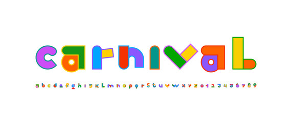 Canvas Print - Art font, alphabet in the cartoon style