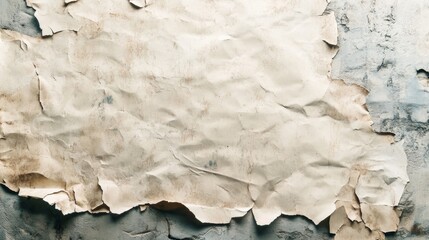 Wall Mural - Old poster with grunge texture, crumpled and torn edges, blank space for text