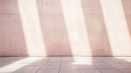 Poster - Calm Urban Wall at Sunset with Soft Light Beams Creating Tranquil Beige and Golden Tones Minimalist