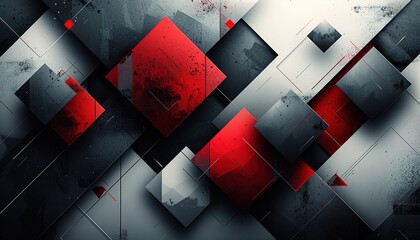 Wall Mural - Craft a visually engaging vector background with a modern, abstract geometric design in black and red 