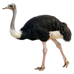 ostrich standing on translucent