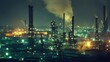© kinara art design - Night view of an illuminated industrial complex.