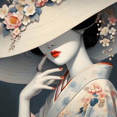 Wall Mural - Elegance in Simplicity: A Portrait of Vietnamese Beauty with Generative AI.