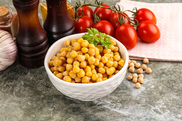 Wall Mural - Canned chickpea in the bowl