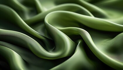 Wall Mural - green silk background