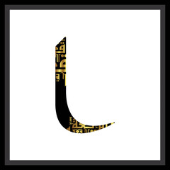 Typography font Arabic Alphabet Golden and black