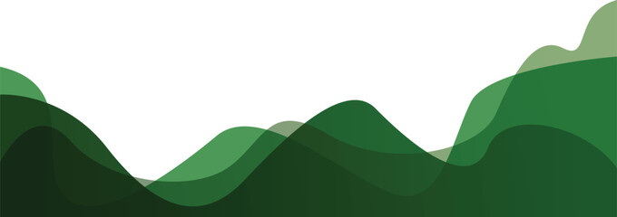 Wall Mural - minimal abstract dark green wave vector isolated on a transparent background. perfect for banner, ba