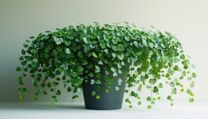 Poster - Close up of trailing, vining plant isolated on white background.