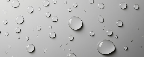 Canvas Print - Water drops on a gray background