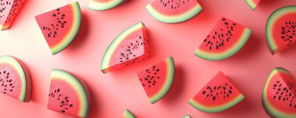 Wall Mural - Watermelon pattern background