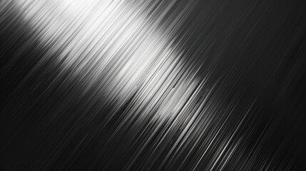 Poster - A close-up of a black, metallic surface with a diagonal pattern of lines. The lines are smooth and reflective, creating a subtle sense of depth and texture.