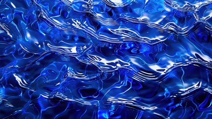Poster - An abstract texture of blue water ripples, created with a digital effect, showing a smooth, reflective surface with subtle light patterns.