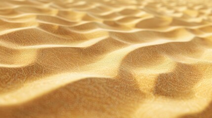 Aufkleber - A close-up view of golden sand dunes with ripples and waves, bathed in sunlight. The texture of the sand is visible, with small grains creating a pattern of light and shadow.