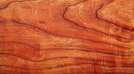 Poster - A close-up shot of red wood grain with a distinctive pattern of swirls and lines. The natural texture of the wood is highlighted by the light reflecting off its surface.