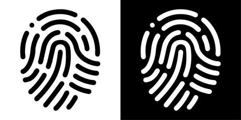Poster - ofvs699 OutlineFilledVectorSign ofvs - fingerprint vector icon . thumbprint sign . identity symbol . isolated transparent . outline and filled version . AI 10 / EPS / PNG . g12045