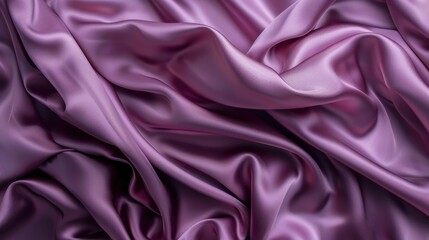 Poster - A close-up image of a smooth, purple silk fabric draped in soft folds. The fabric has a subtle shine and a luxurious feel, creating a soft and elegant background texture.