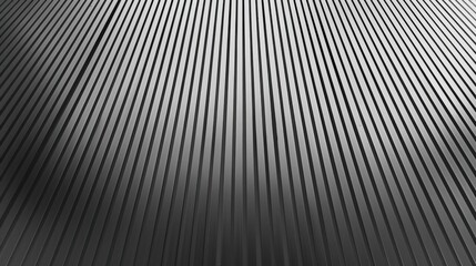 Poster - A close-up view of a corrugated metal surface with parallel lines running in a diagonal pattern. The surface is metallic gray with a slightly textured finish.