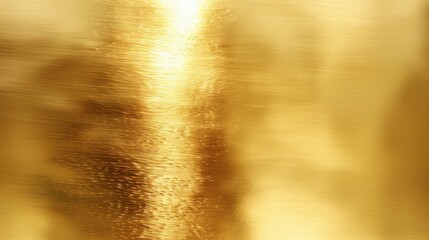 Poster - The image shows a textured, brushed, gold background with light reflecting off its surface. It is a smooth and shiny metallic surface with an abstract pattern.
