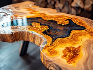 Wall Mural - Wooden table with candles