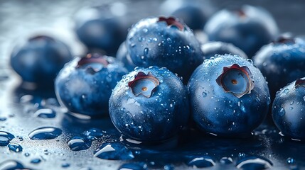 Wall Mural - blueberries on a branch  photography images