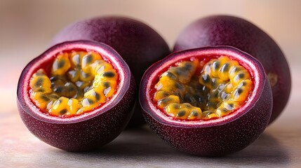 Wall Mural - delicious juicy ripe passionfruit photography images