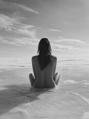 Poster - Woman relaxing on beach