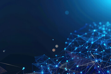 Fototapete - Abstract background with connected lines and dots for technology, science or digital identity vector illustration design