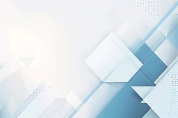 Fototapete - A white background with blue squares and triangles