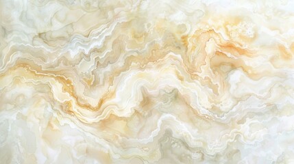 Aufkleber - Close up image of a white and gold swirling marble texture. The surface has a soft, smooth look with a delicate, flowing pattern. The image is in focus and the colors are rich and vibrant.