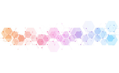 Abstract hexagonal background. Molecular structure and genetic engineering. Innovation technology. Used for design healthcare, science and medicine background
