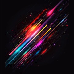 Wall Mural - A colorful, abstract image of a rainbow with a black background