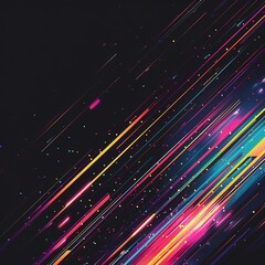 Wall Mural - A colorful, abstract image of a rainbow with a black background