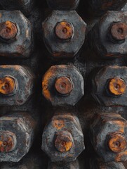 Canvas Print - Rusty Bolts Close Up