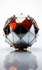 Wall Mural - Metallic polygonal chrome sphere 