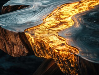 Poster - Wooden table with light