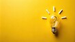 © Collection - Light bulb and question mark sign on yellow background, concept of creativity, ideas and curiosity