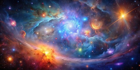 Wall Mural - starry universe filled with colorful nebulae and galaxies, stars, nebula, galaxy, space, cosmos, ast
