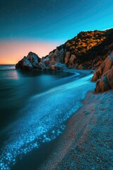 Sticker - Beach with Rocks and Water