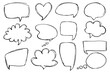 © Desenarrt - Hand drawn chat bubble. Frames for selecting text. Speech frames in cartoon style