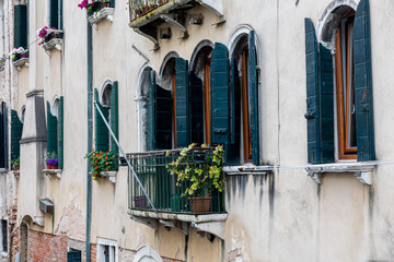 Wall Mural - Old house, windows and shutters in Venice