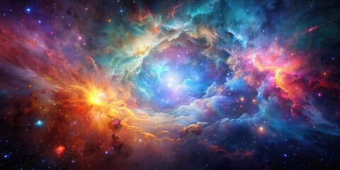 Wall Mural - colorful nebula in deep space , space, nebulae, celestial, render, cosmic, gas, fantasy, abstract, c