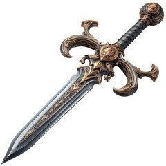 Antique fantasy sword isolated on transparent background PNG Image